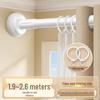 Silent Curtain Track with Punch-Free Installation - Balcony Side & Top Mount Slide Rail with Pulley and Hook Guide.