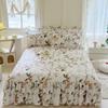 1pc Thicken Bed Skirt Floral Style Bed Linen Double Layered Lace Bed Cover Home Bedspread faldones de cama (No Pillowcase)