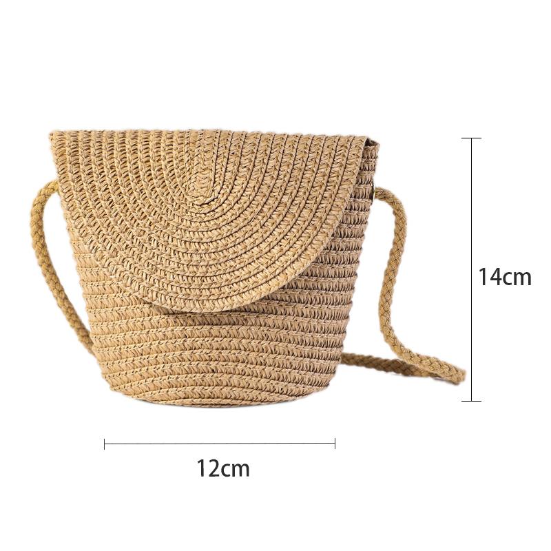 1Pieces New Flip Style Change Mini Bag Fashionable Straw Woven One Shoulder Crossbody Mountaineering Bag