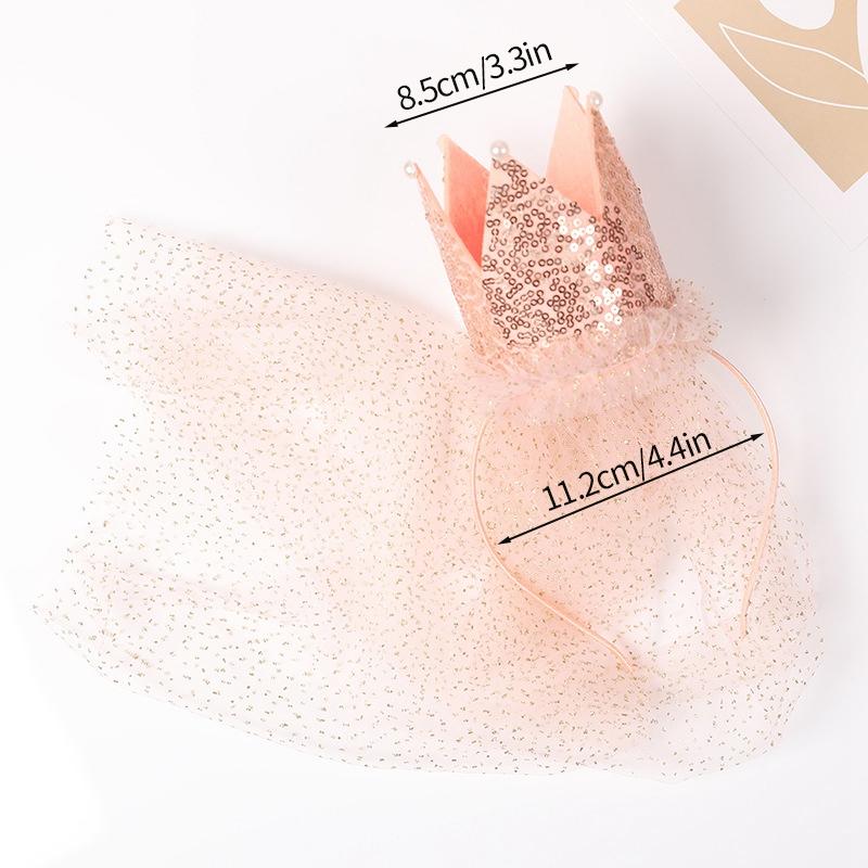 New Birthday Hat 1 2 3 Baby Shower Party Hats for Girls Crown Headband With Lace Children Happy Birthday Decoration Supplies