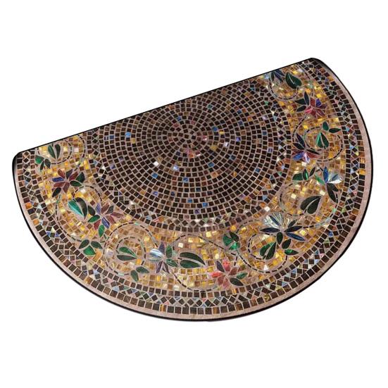 Floor Mat Semi-Circular Design 3D Illusion Rug Non-Slip Decorative Door Mat Entryway Living Room Bedroom Fade-Resistant Area Rug