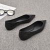 Fashion Women Flats Black Shoes for Lady Big Size 43 44 Pointed Head Pu Leather Stone Pattern Spring Autumn 2025