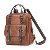 Vintage PU-Rucksack für Damen mit verstellbaren Trägern und Frontklappendesign Klassische Schultasche für Arbeit und täglichen Gebrauch