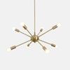 Mid‑Century Modern 8‑Light Brass Sputnik Chandelier – Ceiling Light Fixture