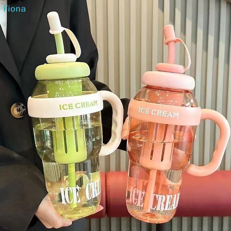 1300ml Large Water Bottle with Straw & Handle,Leakproof Sports Water Cup with Fruit Infuser,Plastic Water Jug for Gym,Office