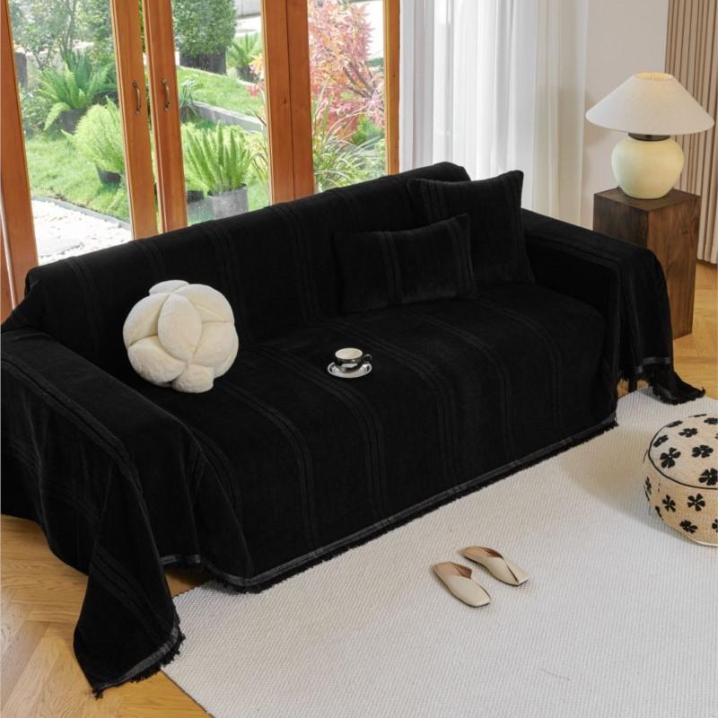 Funda Sofa Home Chenille Striped Sofa Mat Throw Blankets Allseason Camping Picnic Blanket Cover Sofa Cover Housses De Canapé