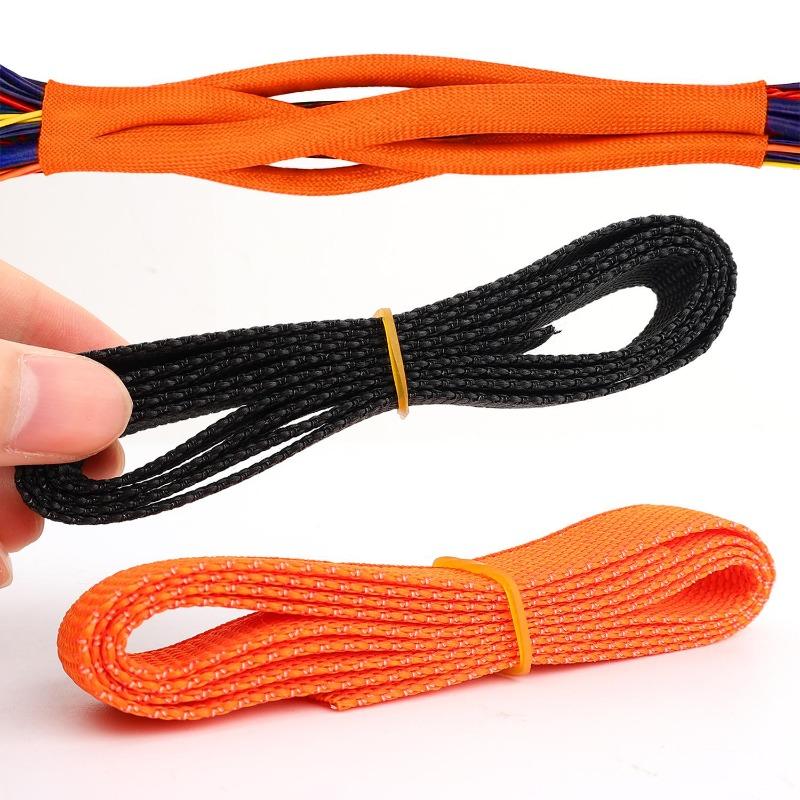 Insulation Cable Sleeves Black Braided Heat Shrink Tube Car Line Organizer Flam Retardant Wire Wrap Sheath Protection Covers