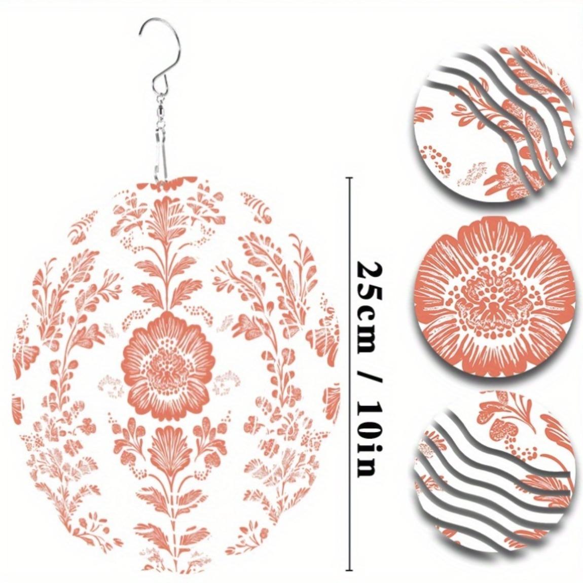 

10 Inch Floral Wind Chime for Outdoor Garden Decor Rotating Hanging Wind Chime with 360 Hook Artistic Design Perfect Gift for Spring and Summer 01A