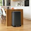 Poubelle de cuisine à pédale - GREENWICH - KITCHEN MOVE - 40L - Design - Gris mat en acier inox