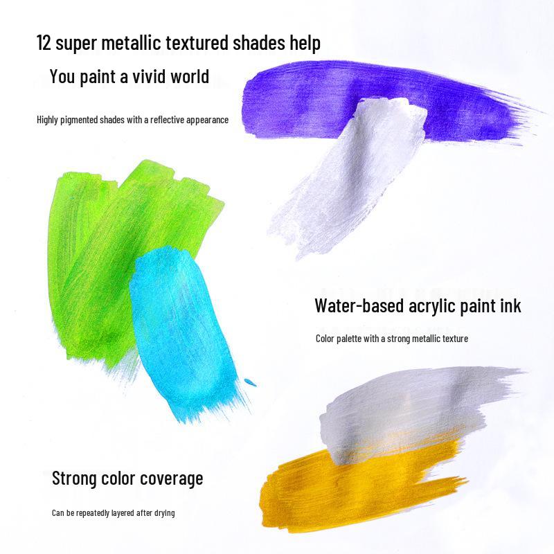 Super Gold Flash Metallic Marker - Black Card Photo Highlight Pen for DIY & Crafts