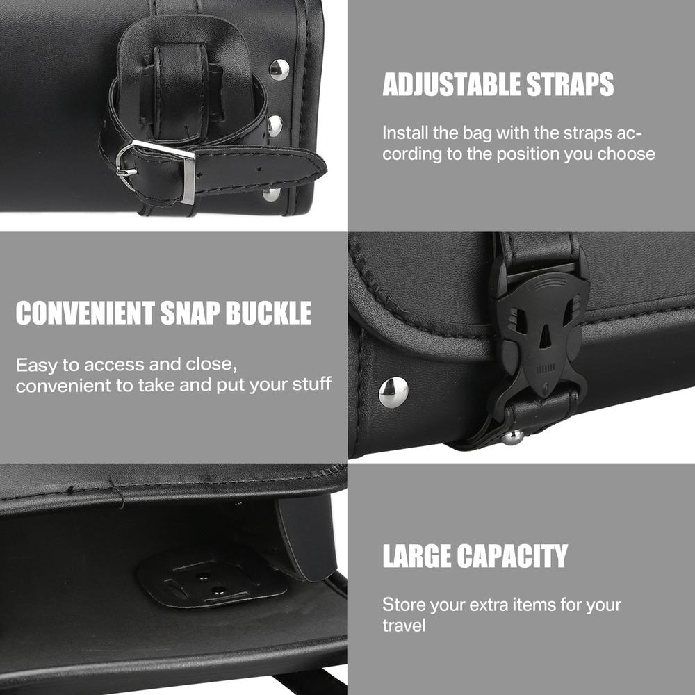 Motorsykkelveske Sadelvesker PU-skinn forgaffel Hale Verktøyveske Bagasje for Harley Chopper Bobber Cruiser Sportster XL 883 1200