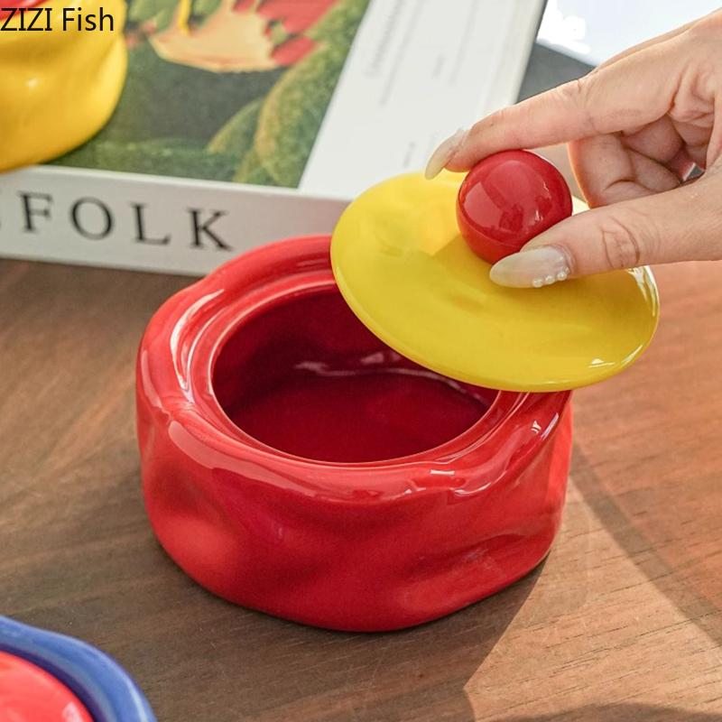 Colorful Irregular Shape Ashtray Ceramic Ash Tray Home Office Table Smoking Accessories for Weed Ashtrays Gift for Boyfriend