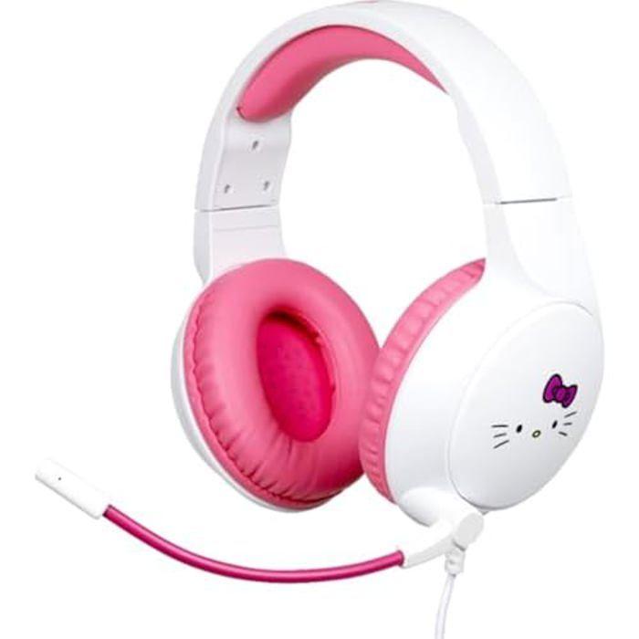 Casque Gaming Filaire - KONIX - Hello Kitty - Microphone - Câble 1,5 m - Jack 3,5 mm