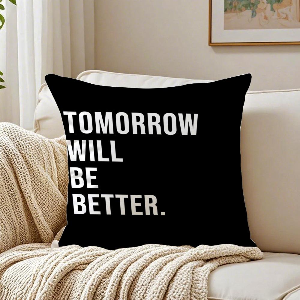 Black White Quote Pillow Modern Decor Cushion Cushion Cover Pillowcase Antidustmite Living Room Sofa Decor Cushion Room