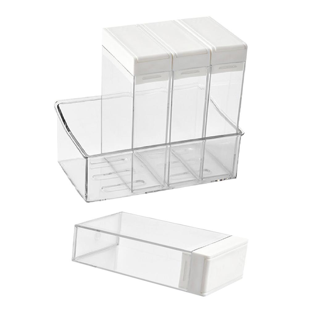 4 ks krabičky na koření, těsně uzavřené, průhledné, sůl, cukr, koření, nádoba na kuchyňské koření