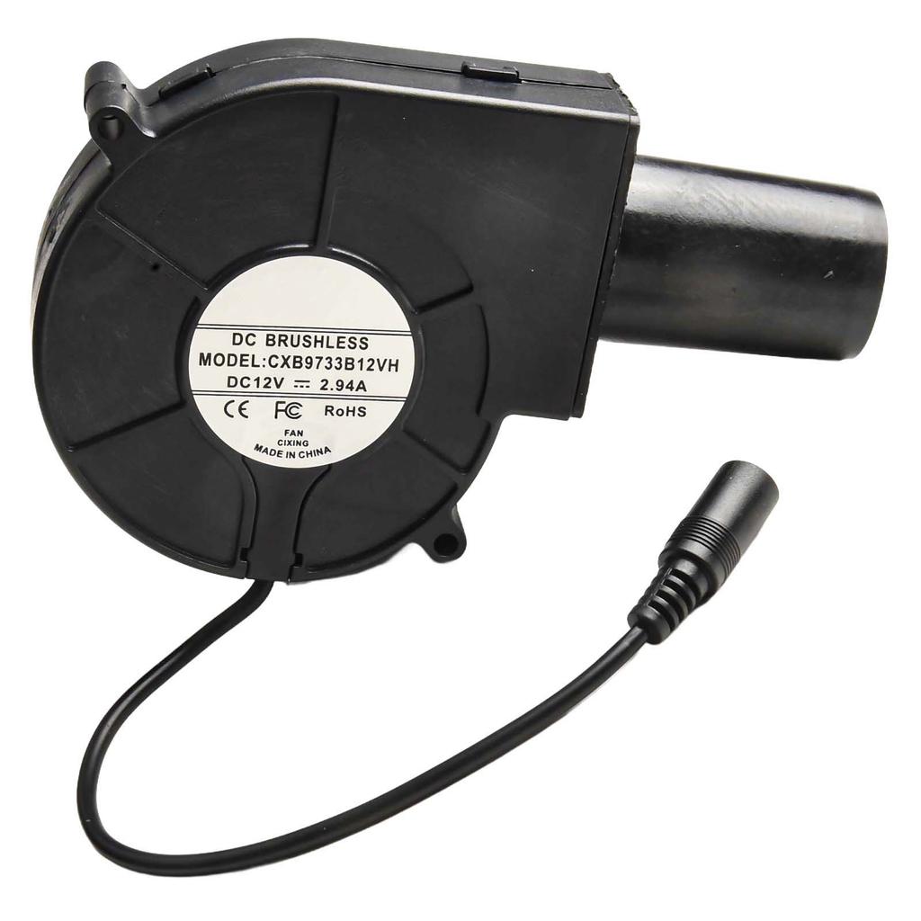 9733 DC12V 2 7A Blower Fan with Double Ball Bearings for Firewood BBQ Stove Charcoal Chimneys and Indoor Fireplaces