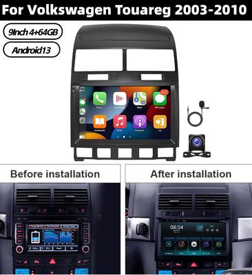 9inch 4+64G Car Stereo Radio For Volkswagen Touareg 2003-2010 For Carplay Android13 In-car Navigation+AHD Applicable Accessories