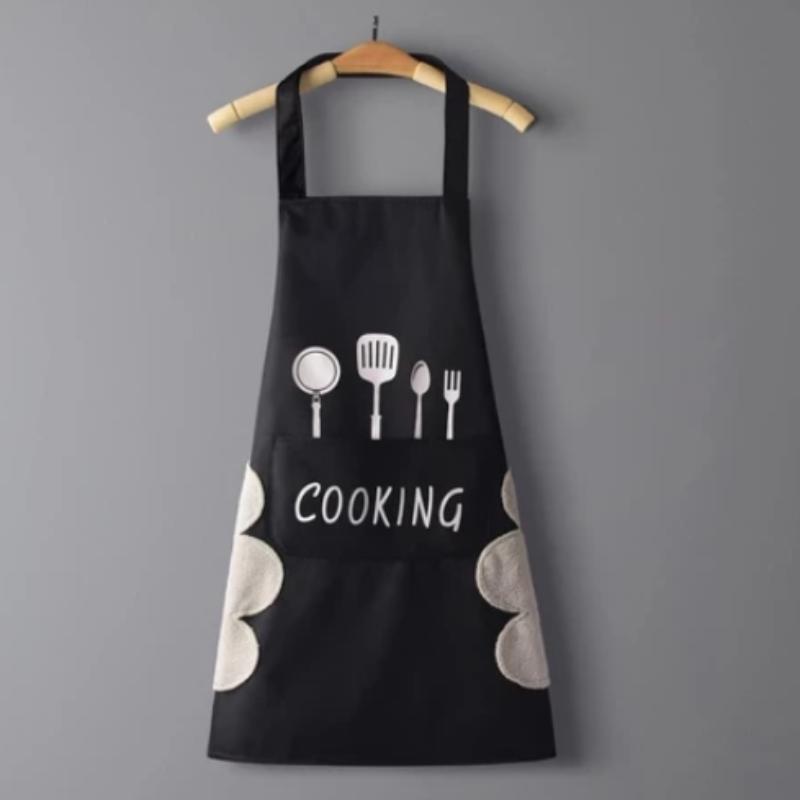 Waterproof Oil-Proof Kitchen Apron With Hand Towel, Stylish Couple Design Home Cooking Baking