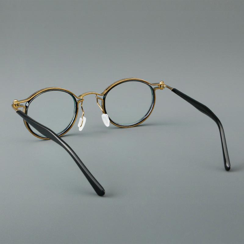 54227 Retro Steam Punk Glasses Frames Men Round Optical Eyewear Metal Spectacle Frame Computer Eyeglasse