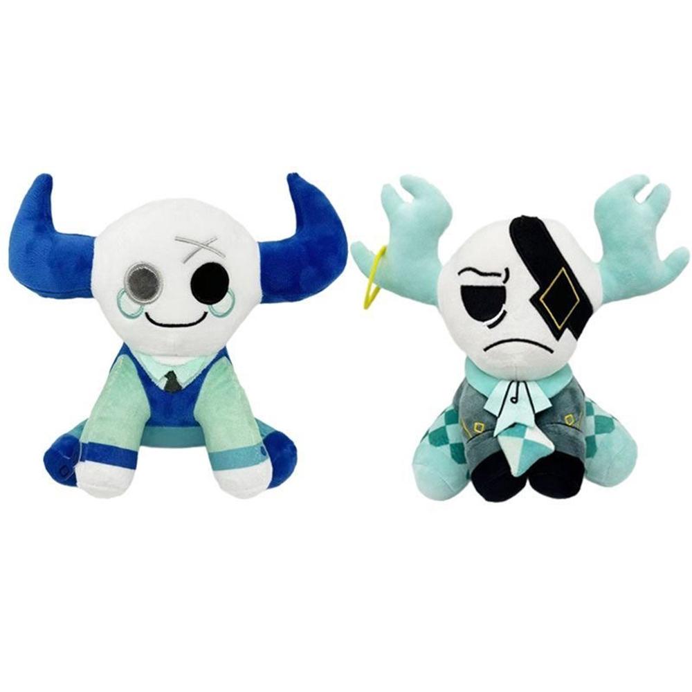 New Model Game Accessories - Blue Double-horned Plush Toy Featuring Cartoon Anime Characters - Birthday and Christmas Gift