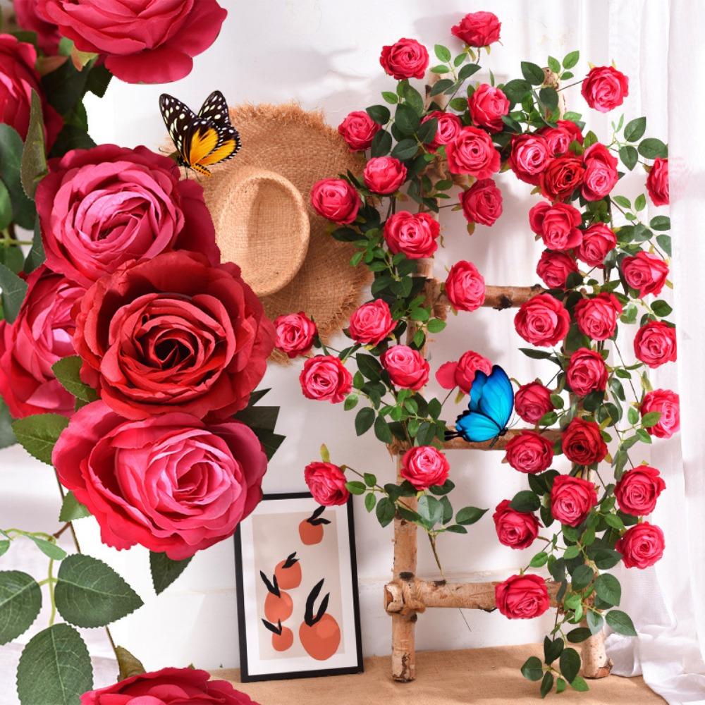 1.8m Hanging Flowers Rattan 10 Colors Fake Plants Leaves Home Decoration