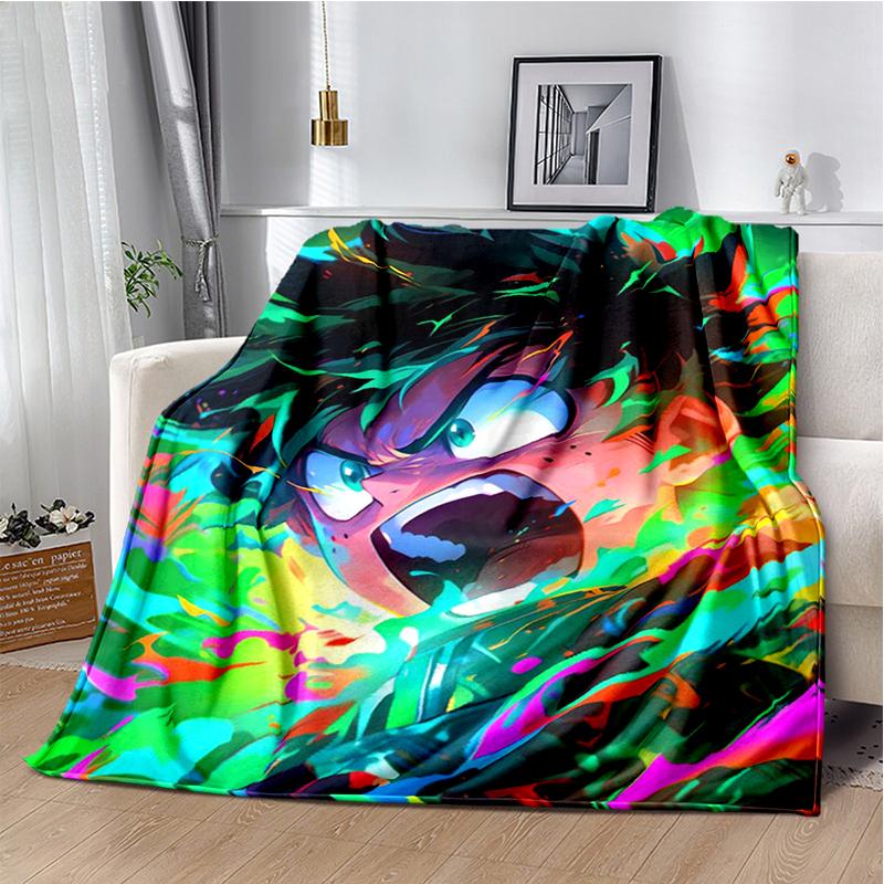 3D My Hero Academia Deku Bakugou Cartoon Anime Blanket,Soft Throw Blanket for Home Bedroom Bed Sofa Travel Picnic Cover Kids