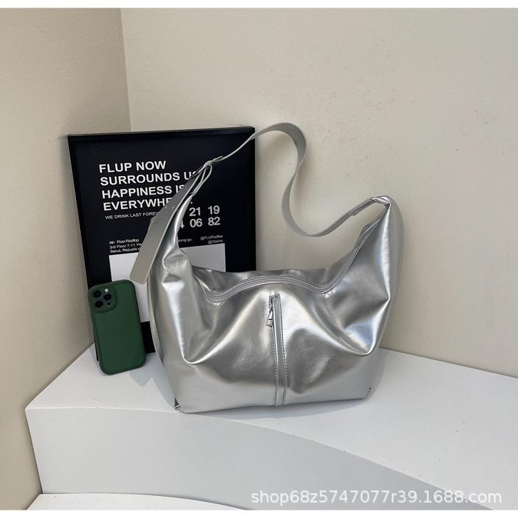 Simple Tote Bag Commuting High-end Sense Large Capacity One-shoulder Crossbody Bag Versatile Niche Design Women's Underarm Bag