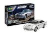 Revell Scale Plastic Model Kit Aston Martin DB5 James Bond with and Poster 1/24 (Glue-Free Kit) "Goldfinger" Paints, Brushes,