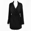 Elegant bodycon sexy Women's dress for women 2022 summer long sleeve V-neck mini dresses woman robe femme ladies vestidos mujer