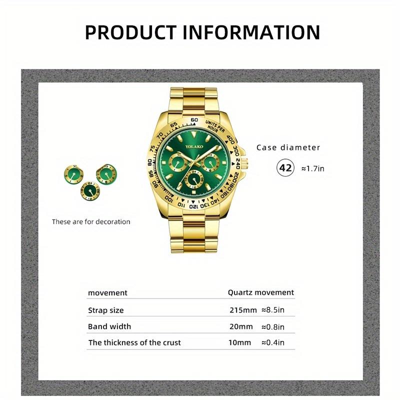 Mode Herren Edelstahl Uhren Luxus Gold Quarz Armbanduhr Kalender Uhr Männer Business Casual Uhr Armband