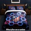 Set Biancheria da Letto Design Atletico Madrid 1 Copripiumino + 2 Federe Morbido Traspirante Biancheria da Letto per la Casa