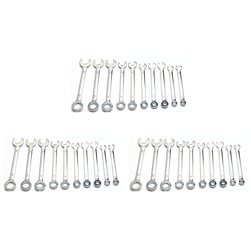 A84X-30Pcs Mini Engineer Wrench Dual Heads Offset Ring Spanner Tools Spanner Combination Key 4-11Mm Wrenches Hand Set серебряный