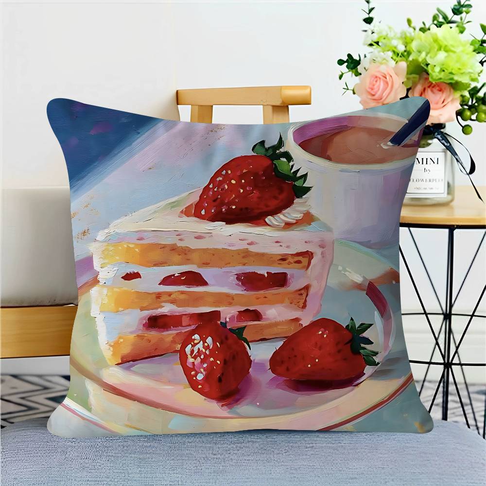 Color Food Art Pillow Cover Sofa Cushion Cover Home Room Decoration Children Gift