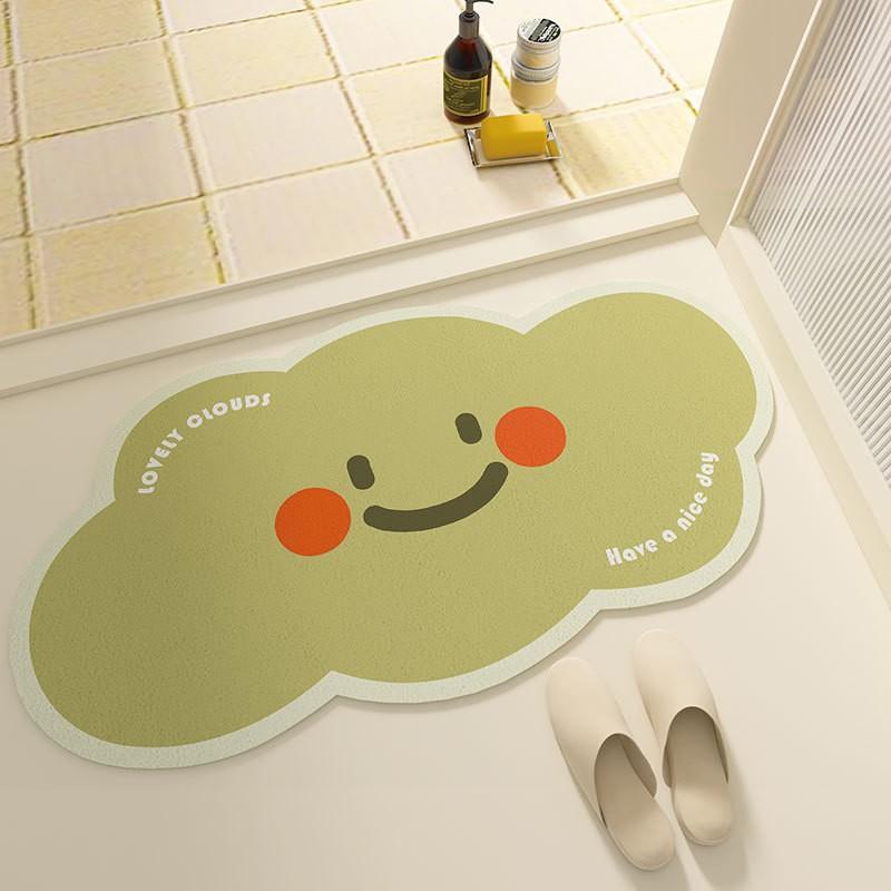 Silica Diatomaceous Mud Bath Mat Bathroom Entryway Non-Slip Fast Drying Cartoon Design Floor Rug