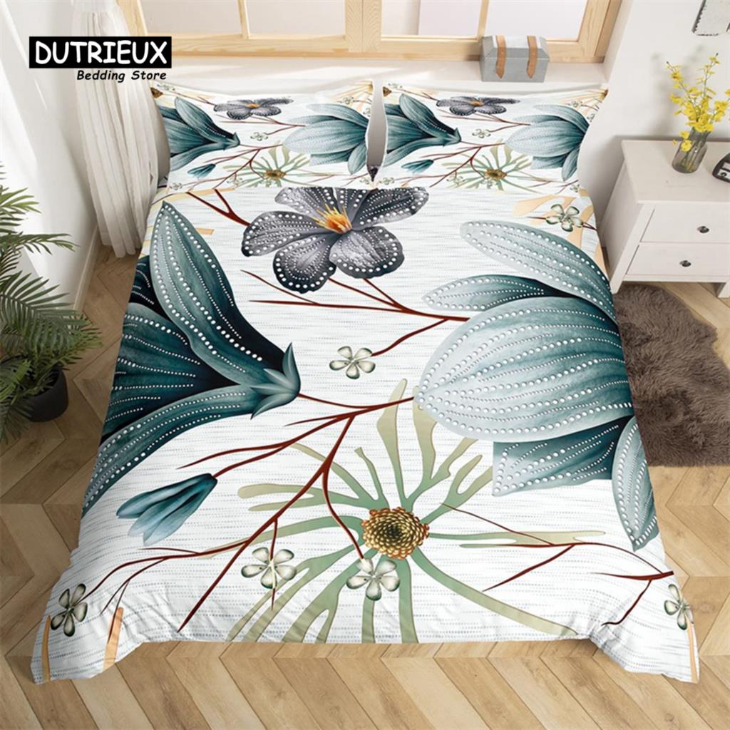 

Пододеяльник с изображением хризантемы и цветущей розы, абажур из микрофибры с изображением красной луны, комплект постельного белья в деревенском стиле EU single(135x200cm)