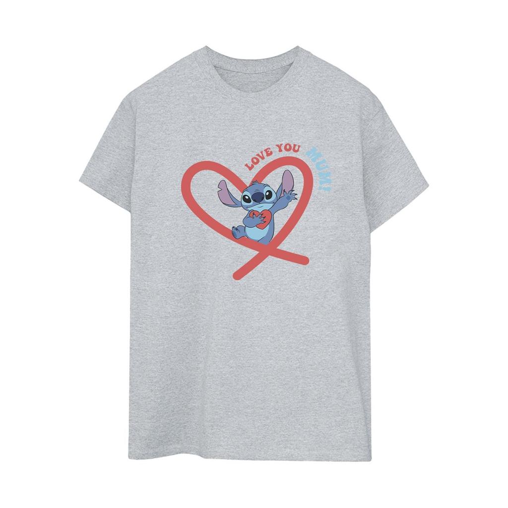 Disney Womens/Ladies Lilo & Stitch Love You Mum Cotton Boyfriend T-Shirt