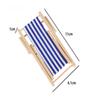 1Pcs 1:12 Dollhouse Miniature Beach Chair Toy Striped Plastic Diy Foldable Deckchair For Dolls Decor