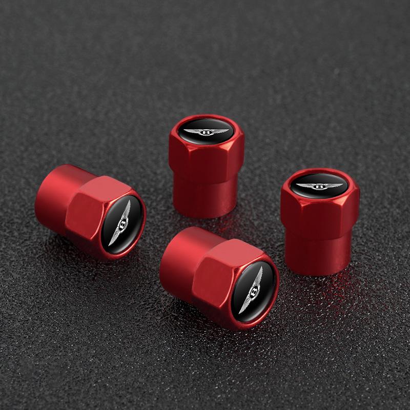 4Pcs Metal Car Wheel Tire Valve Stem Cover Dustproof Decorative Cap For New Bentley Flying Spur Continental GT Bentayga Mulsanne