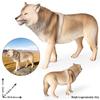Large Solid Tibetan Gray Wolf Model - Children's Cognitive Toy Ornament