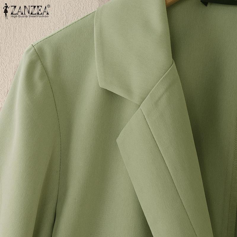 ZANZEA Cardigan fin à manches longues et col rabattu pour femme, vêtement d'extérieur décontracté