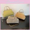 New Autumn Winter Stylish Woven Shoulder Bag For Women White Green Khaki Soft Street Fashion Chain Bag