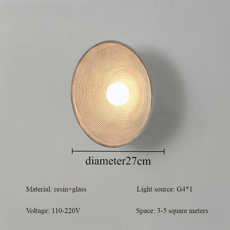 Japanese Vintage Resin Annual Rings Wall Light Nordic Modern Homestay Hotel Bedroom Study Wall Lamp Atmosphere LED Home Lamp