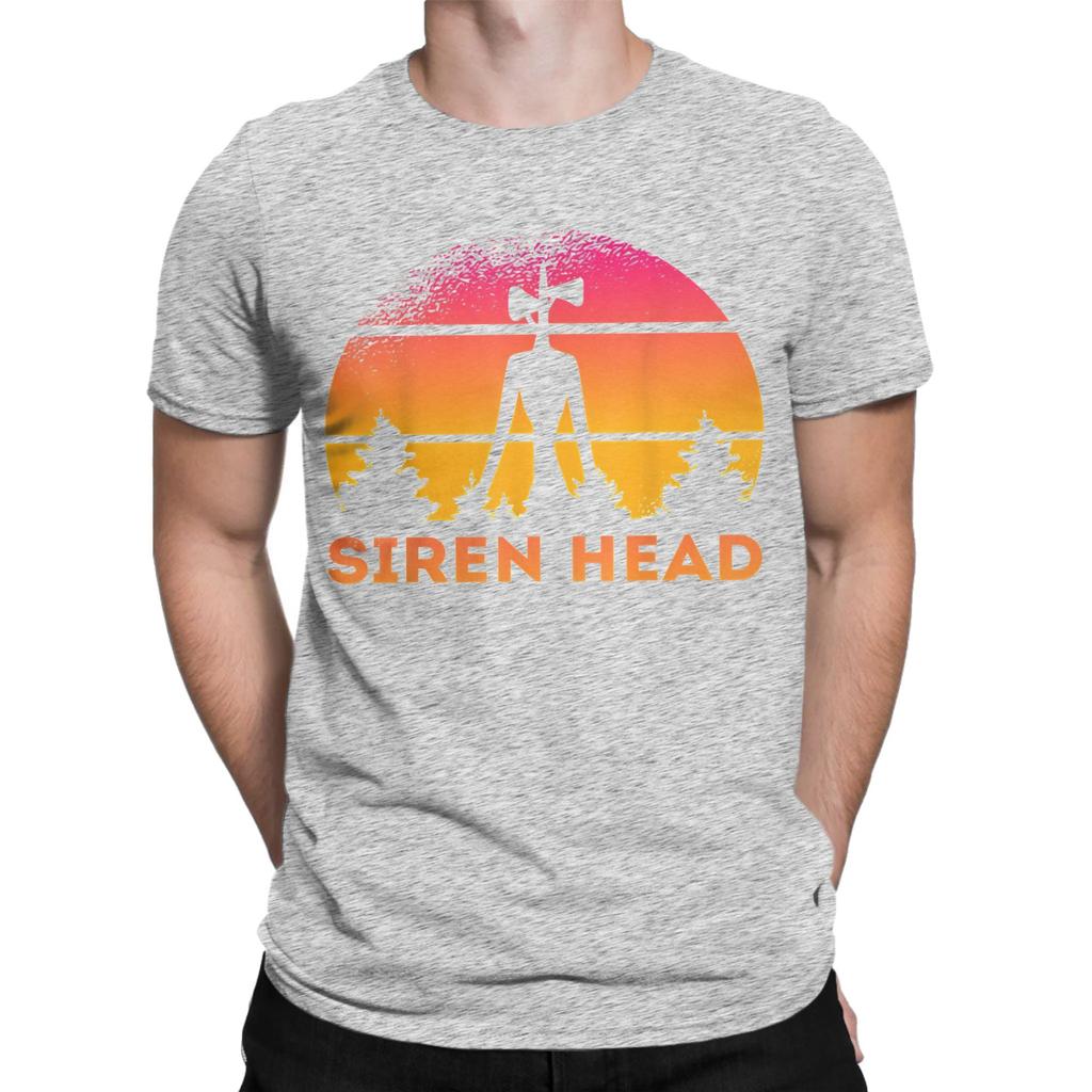 Siren Head Sunset Retro Graphic 100 Cotton Tshirt Siren Head Tees Tops For Unisex