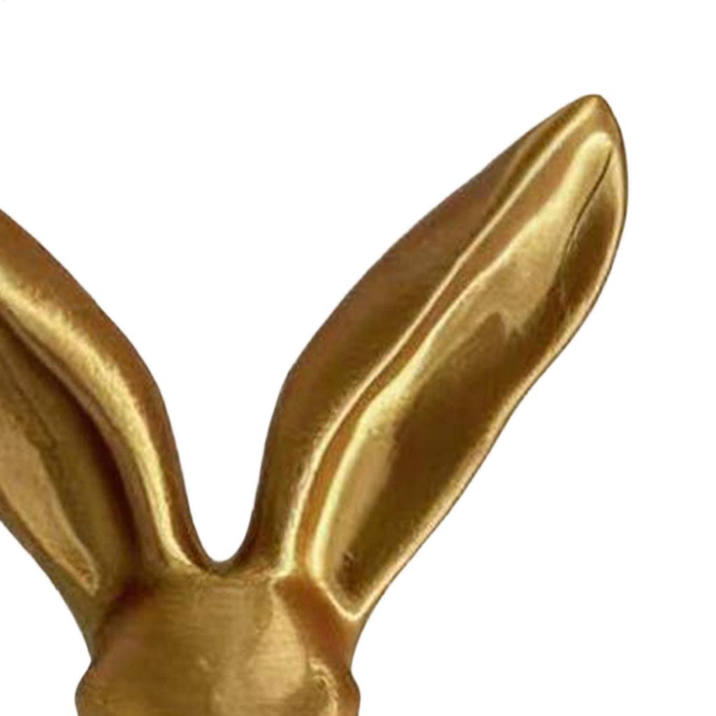Retro Gold Resin Rabbit Statue Easter Home Decor Elegant Bunny Figurine for Tabletop Bookshelf Mantel Party Supplies