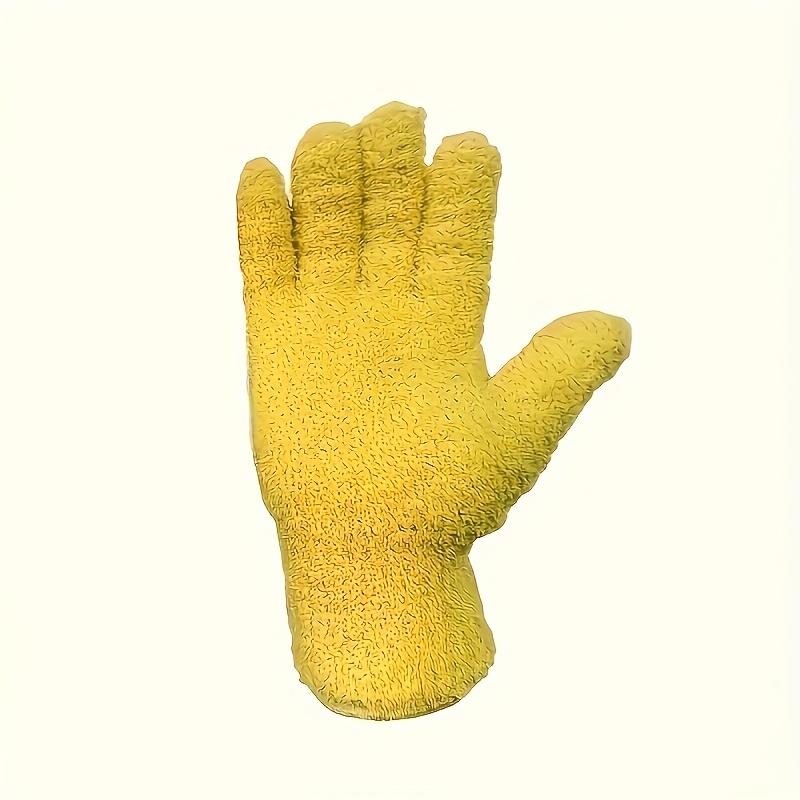

Microfiber Dusting Gloves Coral Fleece Fabric Elastic & Breathable Easy To Clean Dust From Car Boat and Plant Surfaces Cleaning жёлтый