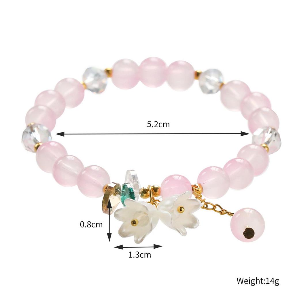 Floral Butterfly Glass Beaded Bracelet: Perfect Gift for Friends, Students, and Girls