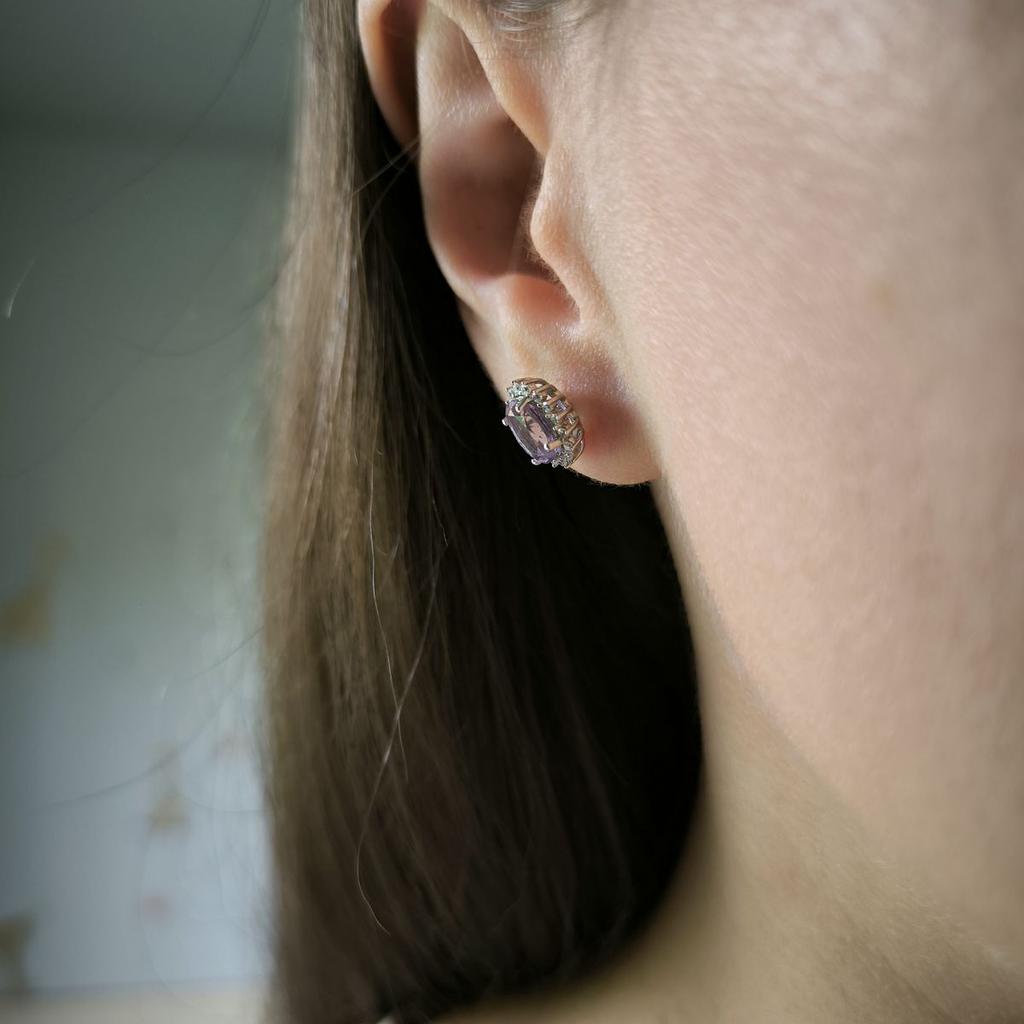 Silver Earrings with Natural Amethyst 1.677ct (2189152)
