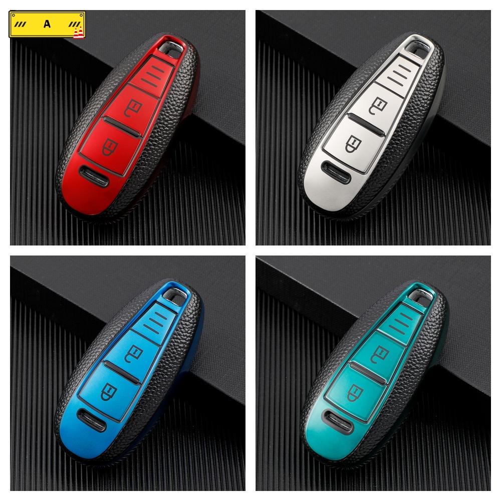 For Suzuki Baleno Ertiga Ciaz Ignis Kizashi Swift SX4 S-cross Vitars TPU Leather Car Smart Key Cover Case Bag Protector