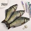 Creative School Supplies Realistic Crucian Carp Pencil Case, 3D Bionic Fish Shape Stationery Humorous Gifts for Teens Pouch, Large Capacity