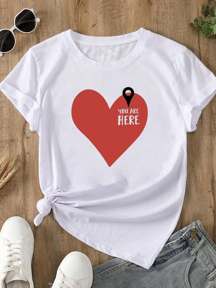 (Asian Size)  trend lovely flower style o-neck Women's Top T Clothing Print Short Sleeve T-shirts Fashion Female Casual Graphic Tee